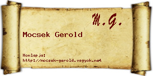 Mocsek Gerold névjegykártya